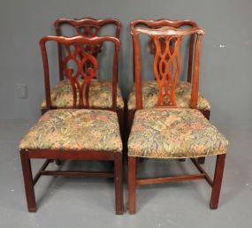 Set of Four Straight Leg Chippendale Style Side Chairs 21