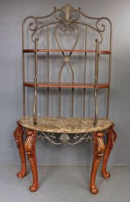 Three Tier Iron and Marble Baker's Rack