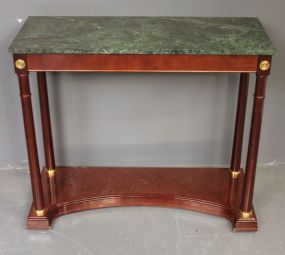 Contemporary Marble Top Console with Brass Rosettes