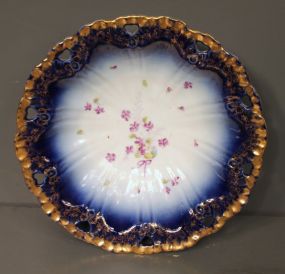 Carlsbad Austria Large Blue Porcelain Bowl