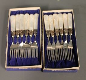 Set of Twelve Northampton Cutlery Company Mother of Pearl Sterling Forks
