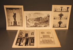 Group of Twelve Black and White Architectural Prints