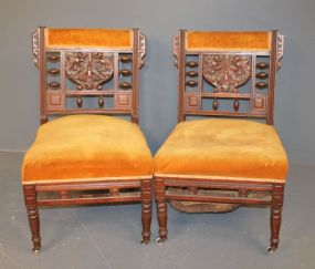 Pair of Walnut Victorian Side Chairs