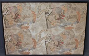Framed Fabric of Roosters