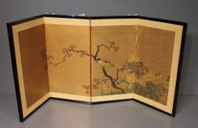 Hand Painted Four Panel Table Screen
