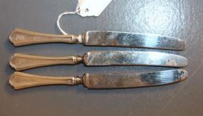Set of Three Sterling Handle Knives