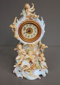 20th Century German Porcelain Mantel Clock