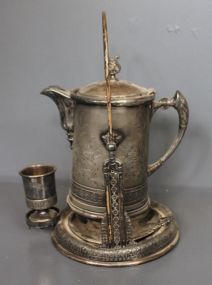 Rare Victorian Quadruple Plate Water Pitcher and Cup