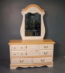 Pine and Painted Chest with Mirror