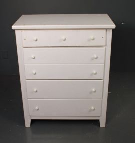 Five Drawer Painted White Chest