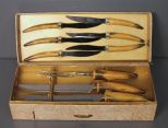 Imitation Cowhorn Carving Set in Original Box