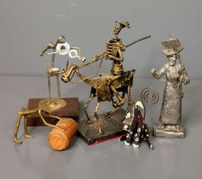 Five Small Iron and Brass Figurines