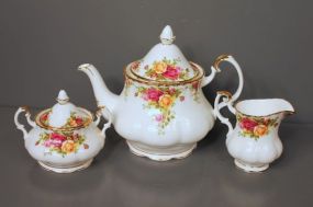 Three Pieces of Old Country Rose by Royal Albert