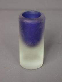 Signed Susan F. Ford Blue Satin Glass Vase