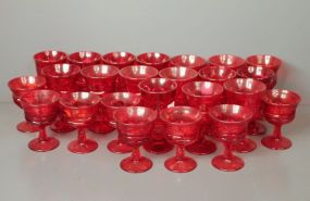Group of Vintage Red Glasses