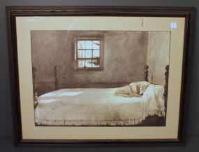 Print of Dog in Bed