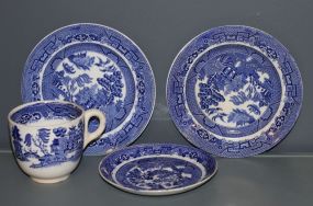 Made in Japan Blue and White Plates and One Cup