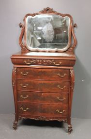 Early 20th Century Highboy with Beveled Mirror