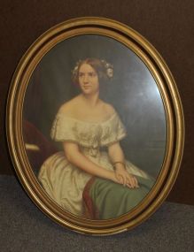 Oval Framed Print of Lady