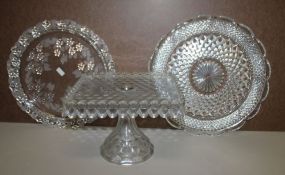Two Glass Cake Plates and a Glass Cake Stand Glass cake stand 7