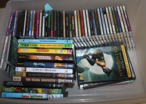 Group of Movie Soundtracks and DVDs