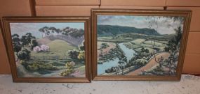 Pair of Landscape Paintings in Frames