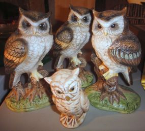 Four NORLEANS Japan Owl Figurines