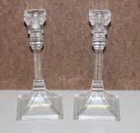 Pair of Glass Candle Holders