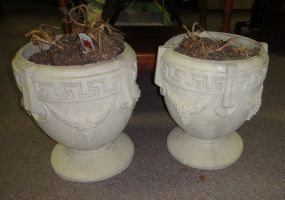 Pair of Concrete Flower Pots