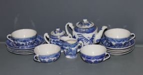 Group of Japan Blue and White China Tea Set