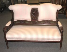 Carved Jenny Lind Mahogany Settee