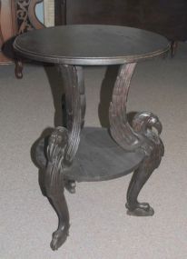 Oak Table with Carved Birds