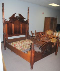 Full Size Rosewood Poster Bed
