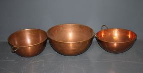 Three Copper Pots Largest pot