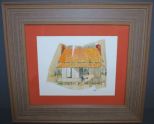 Colored Wax Pencil Drawing of Dogtrot by Mississippi Artist