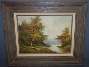 Vintage Oil Painting of Landscape