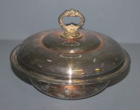 Silverplate Covered Casserole Dish with Pyrex Bowl