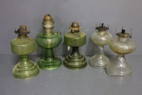 Group of Five Kerosene Lamps
