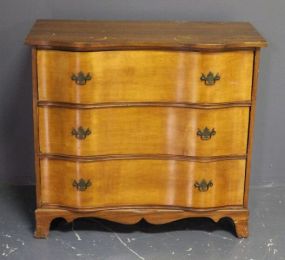 Pine Chippendale Style Three Drawer Chest