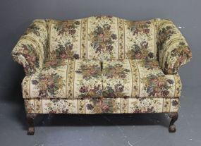 Camel Back Settee with Floral Fabric