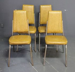 Set of Four Vintage Chrome and Vinyl Breakfast Chairs