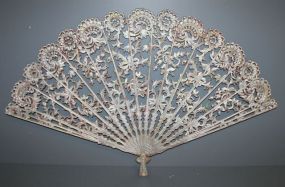 Fan Shaped Painted Silver Wall Decoration