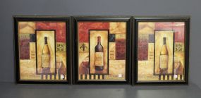 Three Contemporary Wine Bottle Prints