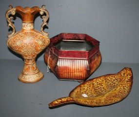 Group of Three Painted Tin Pieces