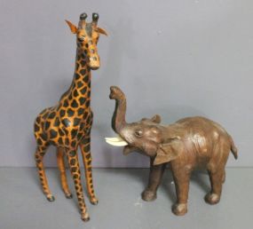 Two Faux Leather Animals