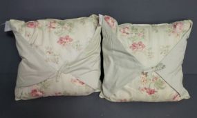 Two Decorative Handkerchief Fold Pillows