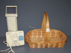 Basket and Conair Phone Digital Answering System and Portable Light