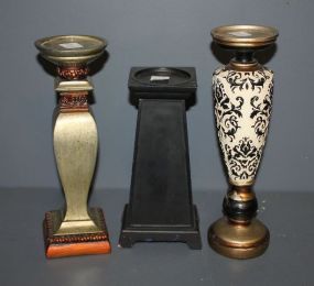 Three Decorative Candlesticks