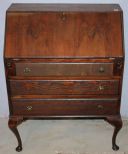 20th Century Pine Fall Front Desk on Queen Anne Legs