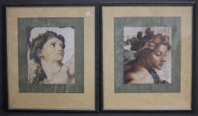 Pair of Color Prints of Sistine Portraits Description